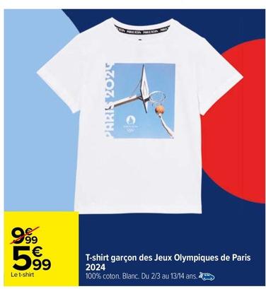 T-shirt Garçon Des Jeux Olympiques De Paris 2024 offre à 5,99€ sur Carrefour Drive
