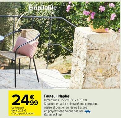 Hyba - Fauteuil Naples offre à 24,99€ sur Carrefour Drive