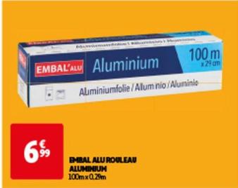 Embal - Alu Rouleau Aluminium offre à 6,99€ sur Auchan Hypermarché
