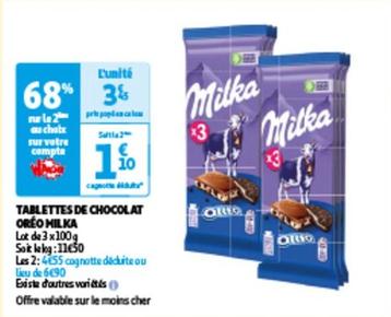 Milka - Tablettes De Chocolat Oréo offre à 3,45€ sur Auchan Hypermarché