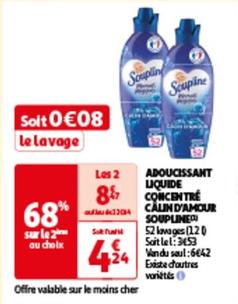 Soupline - Adoucissant Liquide Concentré Càlin D'Amour offre à 6,42€ sur Auchan Hypermarché