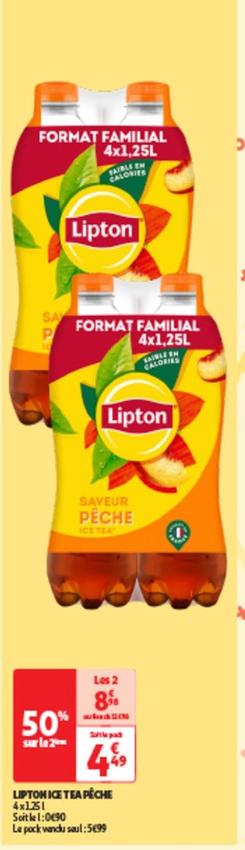 Lipton - Ice Tea Péche offre à 4,49€ sur Auchan Hypermarché