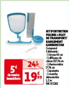 Gardenstar - Kit D'Entretien Piscine + Filet De Transport offre à 19,99€ sur Auchan Hypermarché