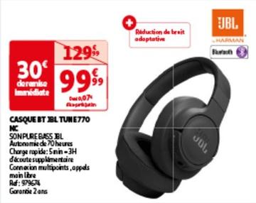 Jbl - Casque Bt Tune770 NC offre à 99,99€ sur Auchan Hypermarché