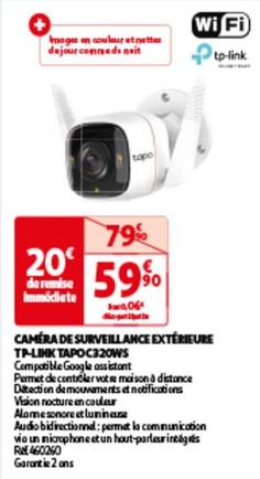 Tp-Link - Camera De Surveillance Exterieure Tapo C320WS  offre à 59,9€ sur Auchan Hypermarché