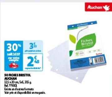 Auchan - Fiches Bristol  offre à 2,48€ sur Auchan Hypermarché