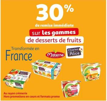 Materne - Sur Les Gammes De Desserts De Fruits offre sur Auchan Hypermarché