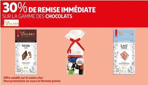 Villars - Sur La Gamme Des Chocolats  offre sur Auchan Hypermarché