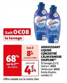 Soupline - Adoucissant Liquide Concentré Calin D'amour offre à 4,24€ sur Auchan Hypermarché
