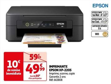 Epson - Imprimante XP-2205 offre à 49,99€ sur Auchan Hypermarché