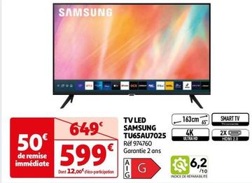 Samsung - TV Led TU65AU7025 offre à 599€ sur Auchan Hypermarché