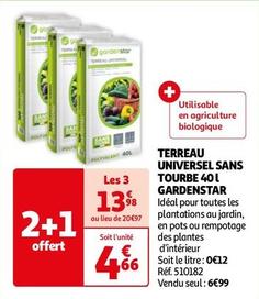 Gardenstar - Terreau Universel Sans Tourbe 40 L offre à 6,99€ sur Auchan Hypermarché