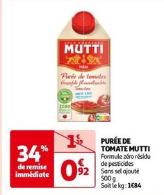 Mutti - Purée De Tomate  offre à 0,92€ sur Auchan Hypermarché