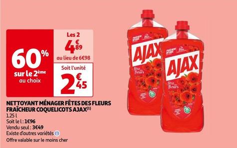 Ajax - Nettoyant Menager Fetes Des Fleurs Fraicheur Coquelicots  offre à 3,49€ sur Auchan Hypermarché