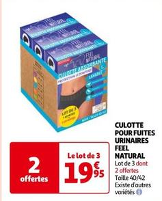 Culotte Pour Fuits Urinaires Feel Natural  offre à 19,95€ sur Auchan Hypermarché