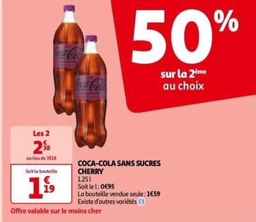Coca-cola - Sans Sucres Cherry  offre à 1,19€ sur Auchan Hypermarché
