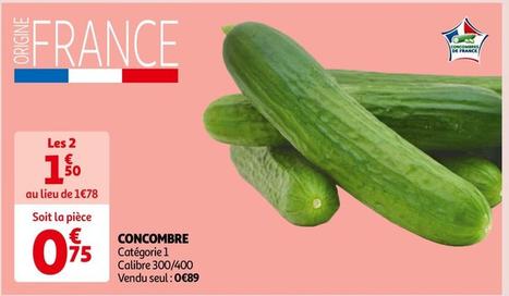 Concombre  offre à 0,75€ sur Auchan Hypermarché