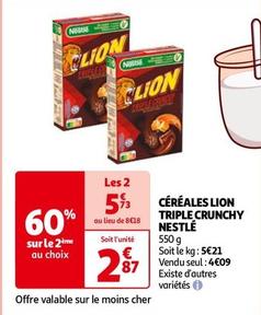 Nestlé - Céréales Lion Triple Crunchy offre à 2,87€ sur Auchan Hypermarché