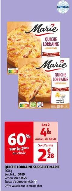 Marie - Quiche Lorraine Surgelee offre à 2,28€ sur Auchan Hypermarché