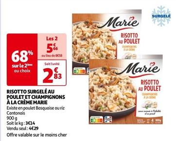 Marie - Risotto Surgelé Au Poulet Et Champignons À La Crème offre à 2,83€ sur Auchan Hypermarché