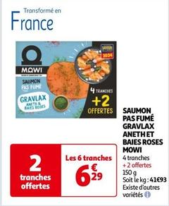 Mowi - Saumon Pas Fumé Gravlax Aneth Et Baies Roses offre à 6,29€ sur Auchan Hypermarché