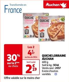Auchan - Quiche Lorraine  offre à 2,19€ sur Auchan Hypermarché