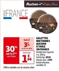  Auchan - Galettes Bretonnes À Table En France offre à 1,66€ sur Auchan Hypermarché