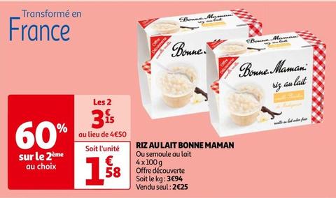 Bonne Maman - Riz Au Lait offre à 1,58€ sur Auchan Hypermarché