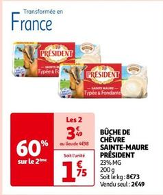 Président - Bûche De Chèvre Sainte-Maure offre à 1,75€ sur Auchan Hypermarché
