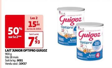 Guigoz - Lait Junior Optipro  offre à 7,93€ sur Auchan Hypermarché