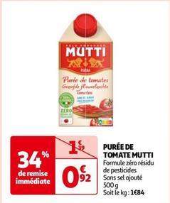 Mutti - Puree De Tomate  offre à 0,92€ sur Auchan Hypermarché