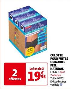 Feel Natural - Culotte Pour Fuites Urinaires  offre à 19,95€ sur Auchan Hypermarché