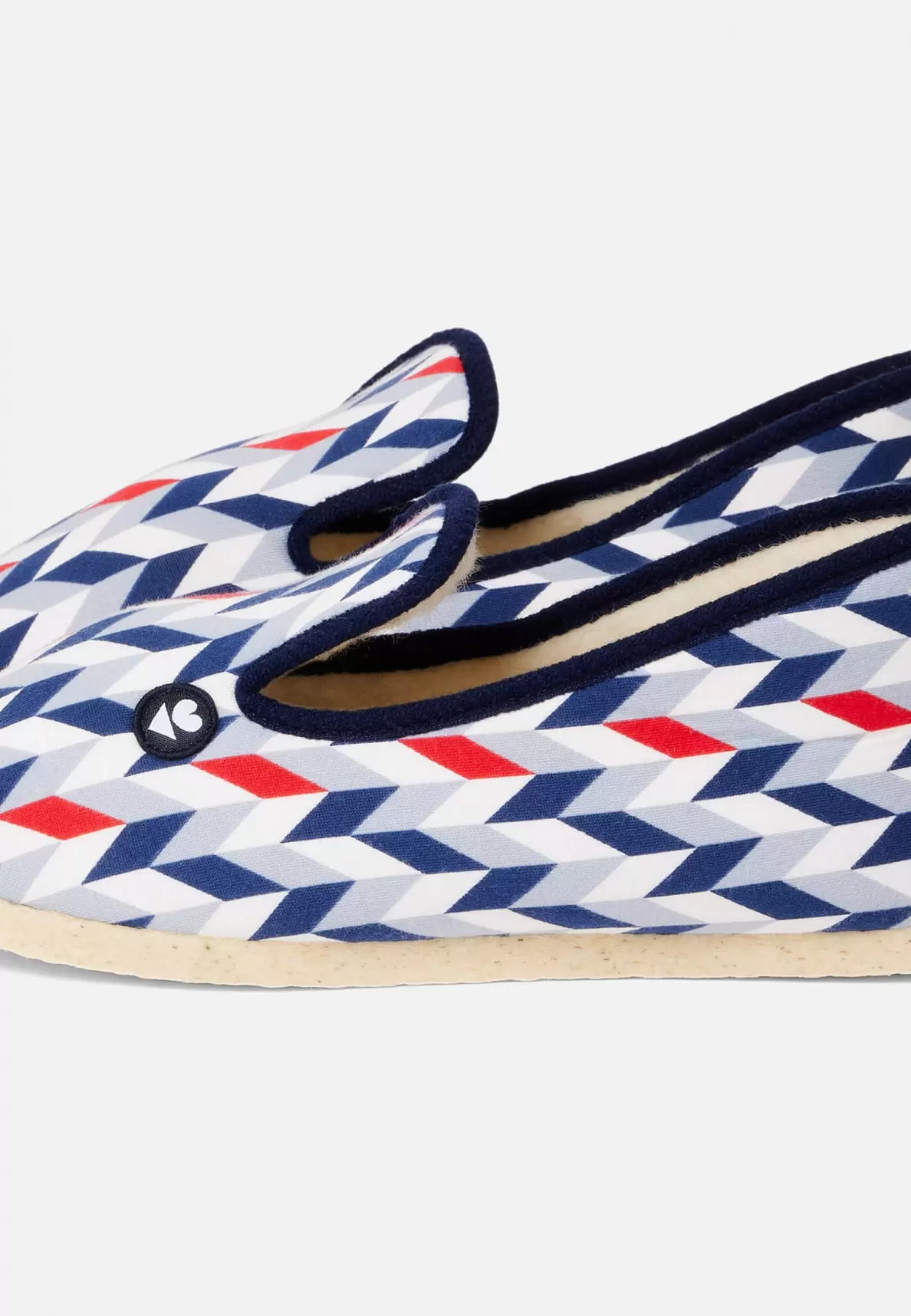 Chaussons d'intérieur en laine -    Pantoufles Chevron Bleu Blanc Rouge offre à 48€ sur Le Slip Français