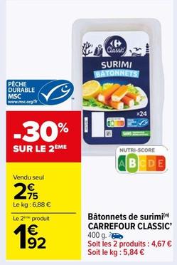 Carrefour - Bâtonnets De Surimi Classic' offre à 2,75€ sur Carrefour Market