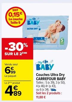 Carrefour - Couches Ultra Dry Baby offre à 6,99€ sur Carrefour Market