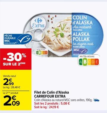 Carrefour - Filet De Colin D'Alaska Extra offre à 2,99€ sur Carrefour Market