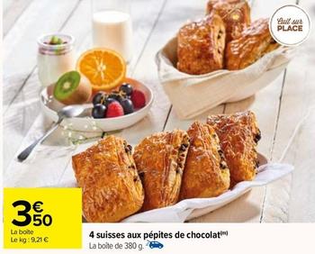 4 Suisses Aux Pepites De Chocolat offre à 3,5€ sur Carrefour