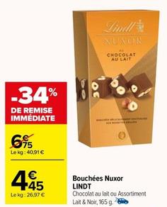 Lindt - Buchees Nuxor  offre à 4,45€ sur Carrefour