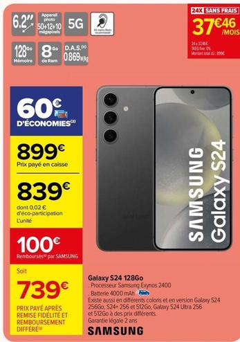 Samsung - Galaxy S24 128GO offre à 839€ sur Carrefour