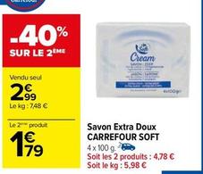 Carrefour - Savon Extra Doux Soft offre à 2,99€ sur Carrefour