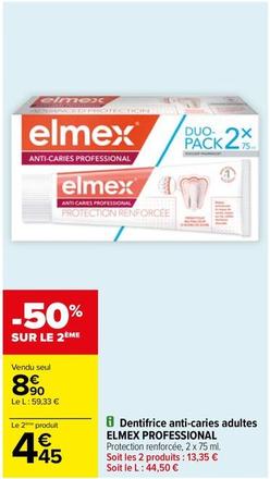 Elmex - Dentifrice Anti-Caries Adultes Professional offre à 8,9€ sur Carrefour