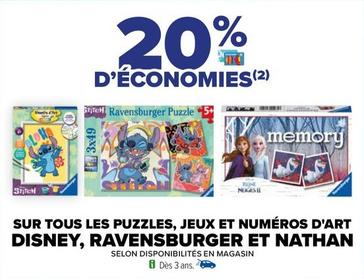 Disney / Ravensburger / Nathan - Sur Tous Les Puzzles, Jeux Et Numéros D'art offre sur Carrefour