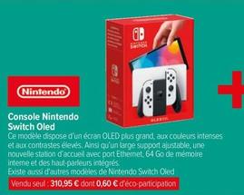 Nintendo - Console Switch Oled offre à 312,44€ sur Carrefour