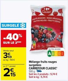 Carrefour - Melange Fruits Rouges Surgelees offre à 3,59€ sur Carrefour