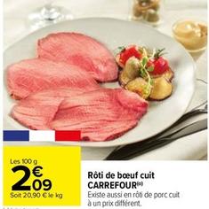 Carrefour - Rôti De Bœuf Cuit offre à 2,09€ sur Carrefour