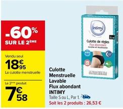  Intimy - Culotte Menstruelle Lavable Flux Abondant offre à 18,95€ sur Carrefour