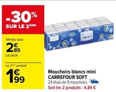 Carrefour - Mouchoirs Blancs Mini Soft offre à 2,85€ sur Carrefour
