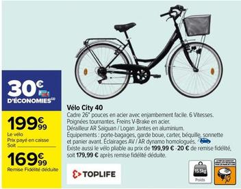 Toplife - Velo City 40 offre à 199,99€ sur Carrefour