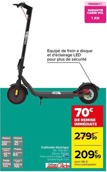 Urban Glide - Trottinette Electrique offre à 209,99€ sur Carrefour