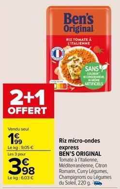 Ben'S Original - Riz Micro-Ondes Express offre à 1,99€ sur Carrefour Market
